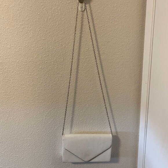 White Faux Suede Clutch - Picture 2 of 5